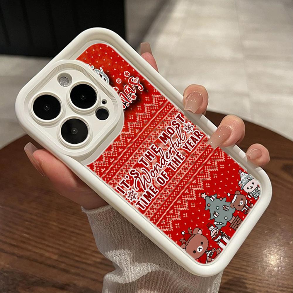 Чехлы для телефонов Ae117 Merry Christmas Happy New Year для iPhone 16 14 13 11 Pro Max 15 7 8 Plus 12 mini XR XS Max Angel Eye Ladder Protective Cover