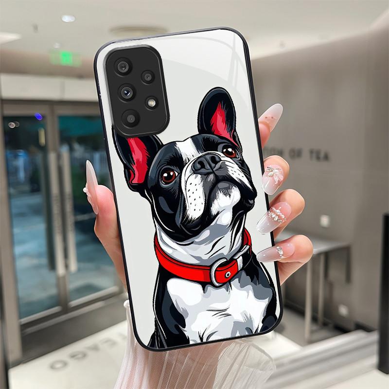 Cute Cartoon Cats Flower Case For Samsung Galaxy A52 A52S A72 4G 5G Tempered Glass Phone Case Protective Back Cover Hard Shell