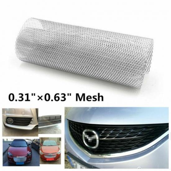 Silver Rhombus Aluminium Car Mesh Vent Tuning Grille Net 0.31"×0.63" Mesh