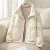 Winter Short Down Cotton Jacket for Women with Stand Collar and Stylish Design