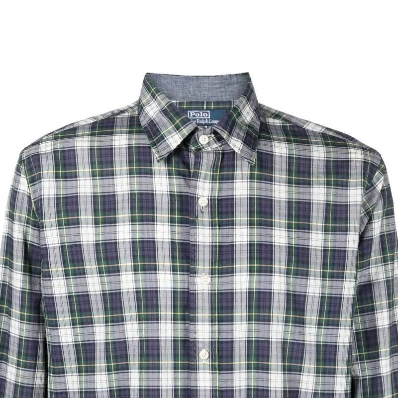 Polo Ralph Lauren SS23 клетчатый принт однобортная рубашка с длинным рукавом мужские рубашки многоцветные 710903861-001