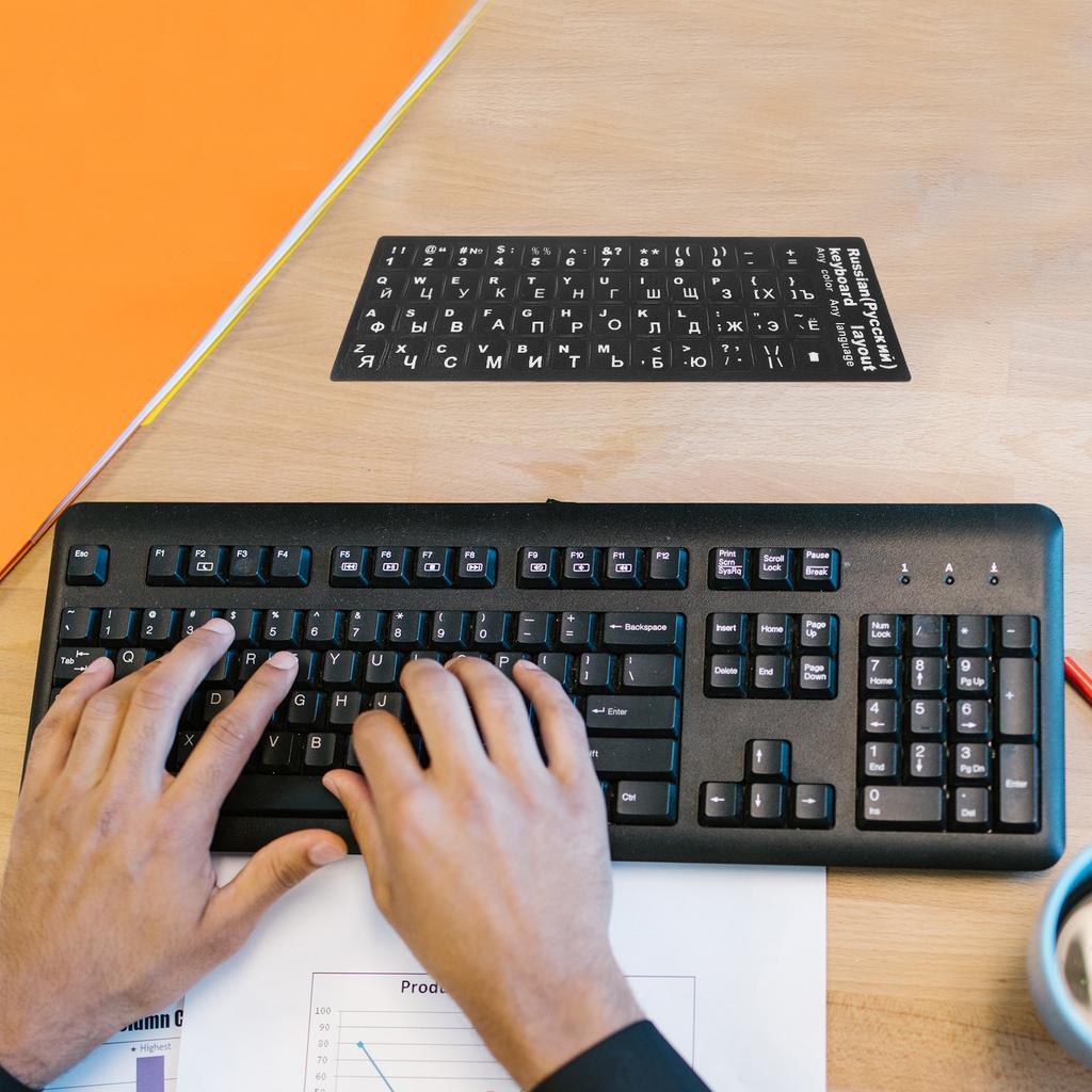 5 Sheets Russian Language Keyboard Stickers Premium Paper Material Matte Texture Non-Slip Comfortable Touch for All Laptop