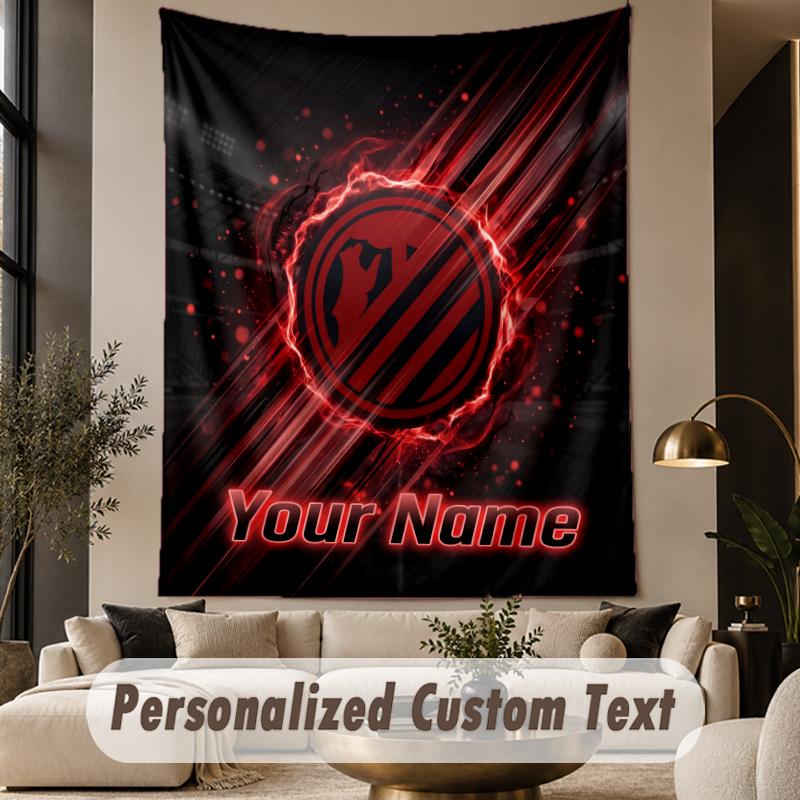 Custom Text Tapestry Atletico Madrid Print Wall Tapestry Indoor Living Room Wall Decor