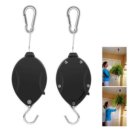 Шкив для подвешивания растений, прочная вешалка для растений, трос из нержавеющей стали, выдвижная вешалка, регулируемый крючок для садовых корзин, кормушек для птиц