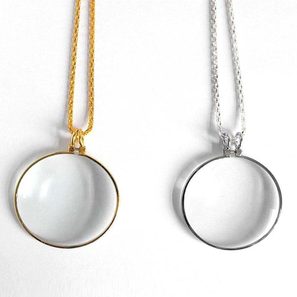 Hanging Ornament Necklace Magnifying Glass 5x Portable Monocle Durable Magnifier Pendant  Elderly