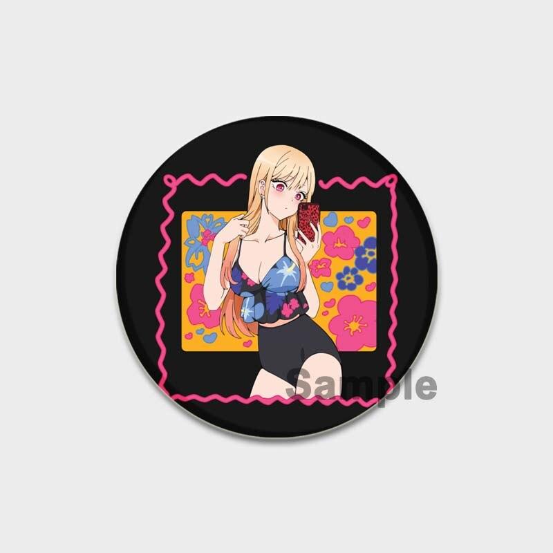 58 мм броши в стиле аниме My Dress-Up Darling Kitagawa Marin Kuroe Shizuku, значок для косплея, аксессуары, украшение для рюкзака, рождественский подарок