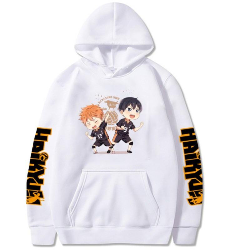 Japan Anime Haikyuu Shoyo Hinata and Tobio Kageyama Graphic Printed Hooded Men Women Manga Hoodies Casual Pullover Sweatshirt