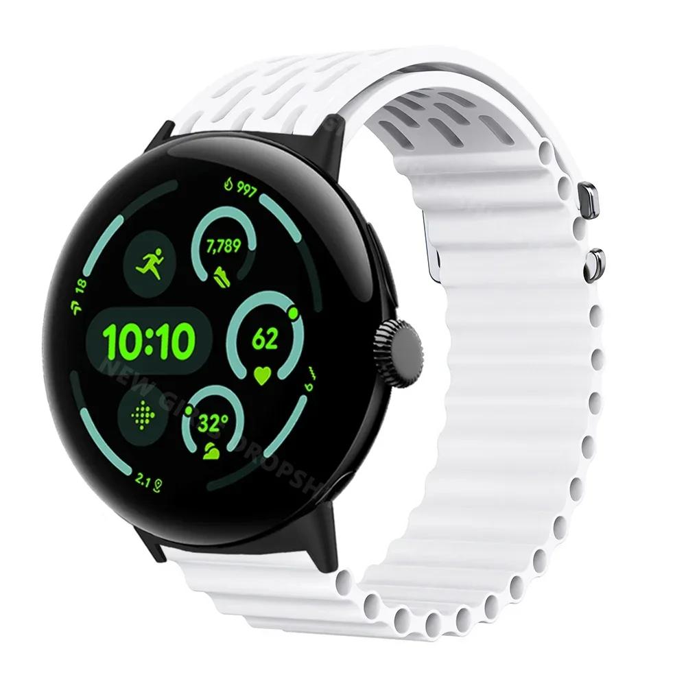 Мягкий силиконовый ремешок-петля для Google Pixel Watch 3 45 мм Спортивный ремешок цвета океана для Google Pixel Watch 3 45 мм Мужской дышащий браслет