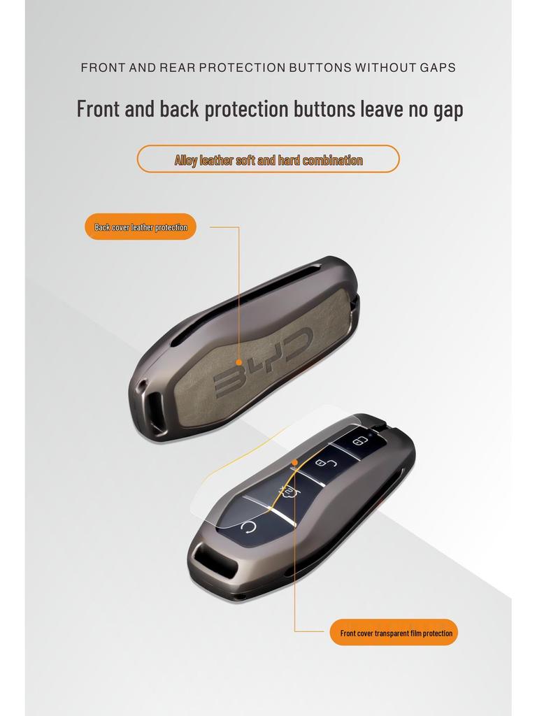BYD Car Key Metal Protective Cover for Yuan Pro, D1, Qin Plus, E1, E2 Models