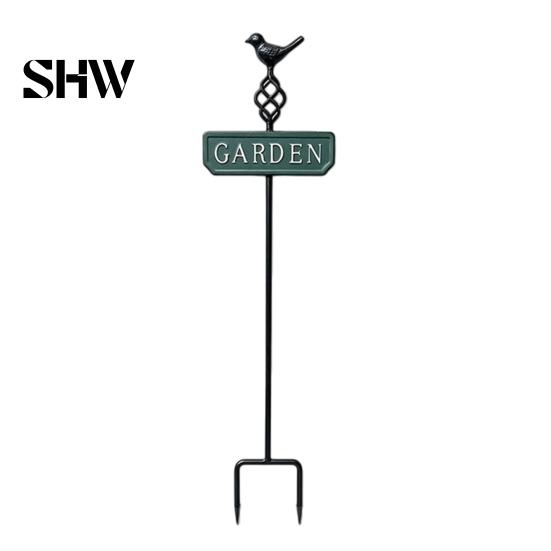 Decorative Flower Bed Edging Retro Bird Garden Stake, Metal Sign Rustic Aged Iron Lawn Stakes Yard Decoration with Stake for Bed, Durable Plant
