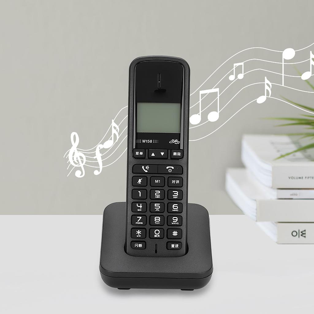 W158 Цифровой беспроводной ручной телефон для внутренней связи с функцией громкой связи (черный )