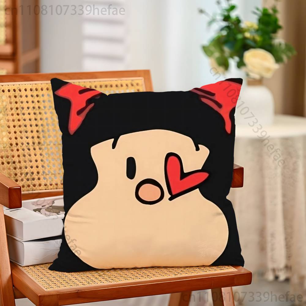 Cartoon MMafalda Cute Print Polyester Pillow Case for Valentine gift Home Sofa Cushion Cover Decoration Custom