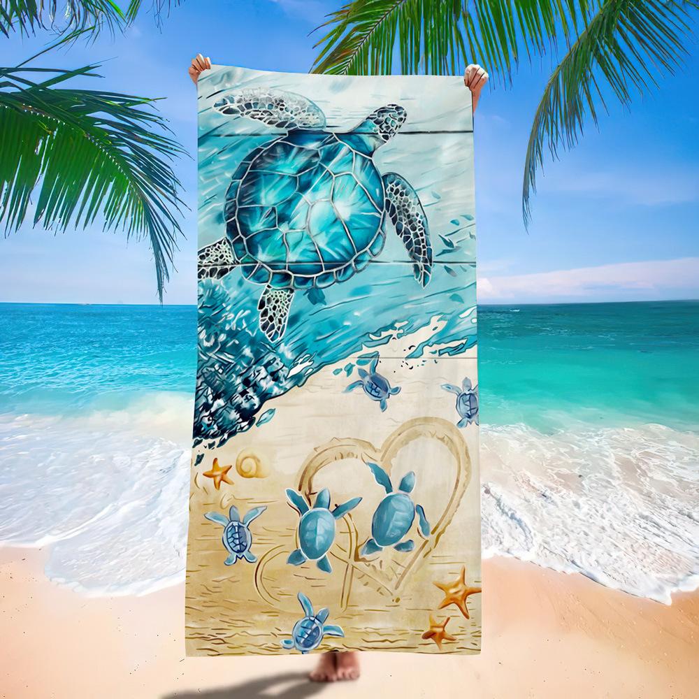 Microfiber Beach Towel Digital Printing Quick-Drying Double-Sided Velvet Class A Large Bath Towel Plus Towel