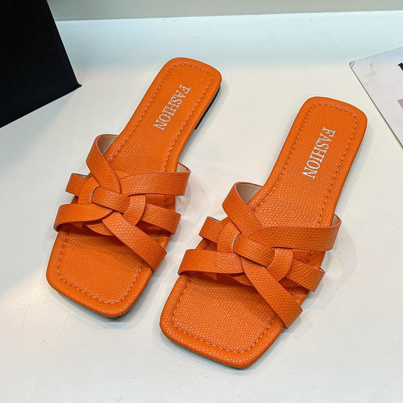 2024 Summer Flat Slippers for Women Household Non-slip Women's Shoes Low Heels Sandals Fashion Soft Indoor Slippers Women