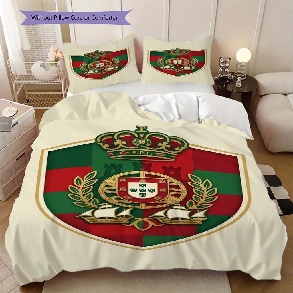 Portuguese Heritage Emblem Bedding (1 * duvet cover + 2 * pillowcase, without core) Soft and comfortable Christmas birthday gift