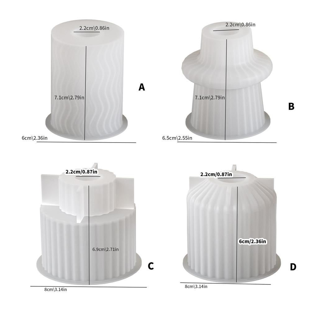 Прочная силиконовая форма для подсвечника, универсальная силиконовая форма для полосатого подсвечника для изготовления стильных подсвечников