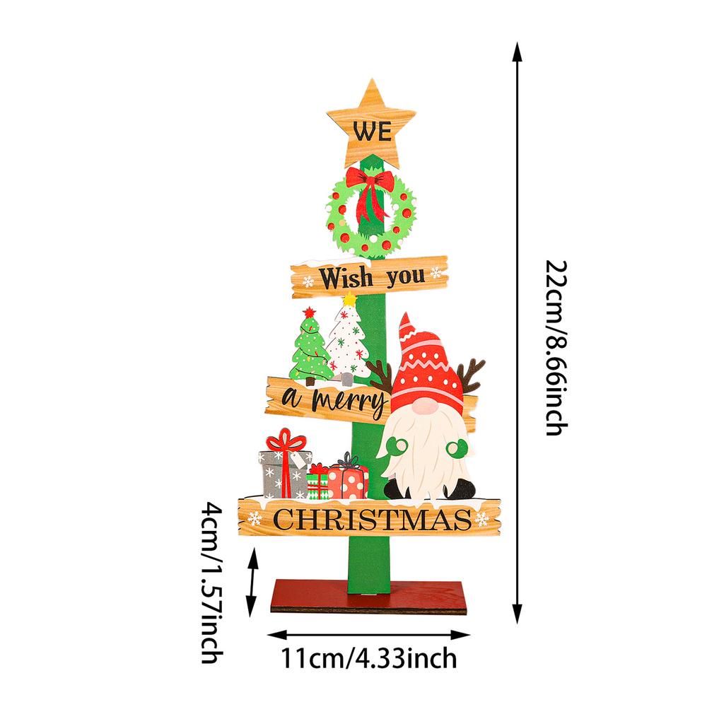 Рождественские деревянные украшения для стола Настольная рождественская елка со словами Рождественские настольные украшения с устойчивым основанием для дома