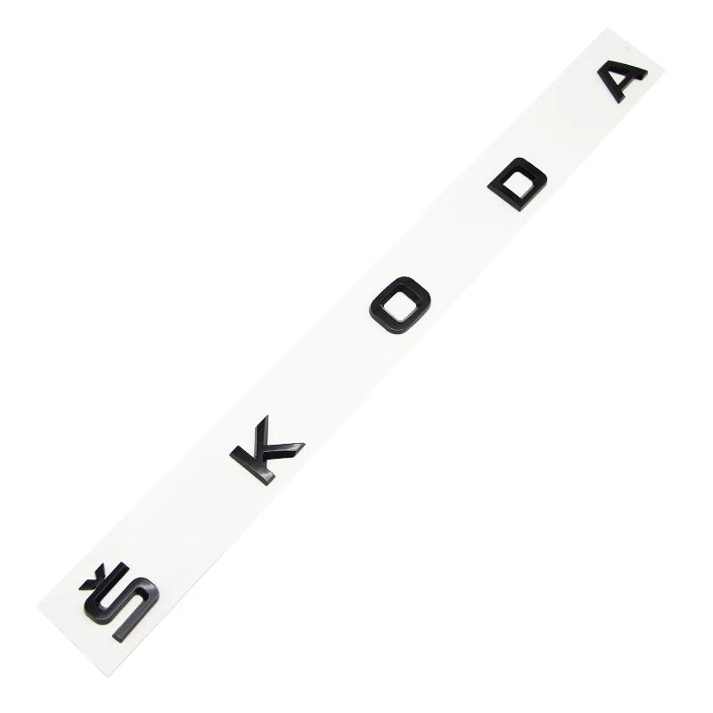 SBNI3 3D ABS car Emblem Skoda Letter front hood Rear Tailgate trunk Decals badge sticker For Skoda Rapid Octavia A5 RS Kodiaq Fabia A7