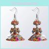 Halloween Flower And Skull Pattern Women Earrings For Party And Holiday Wear