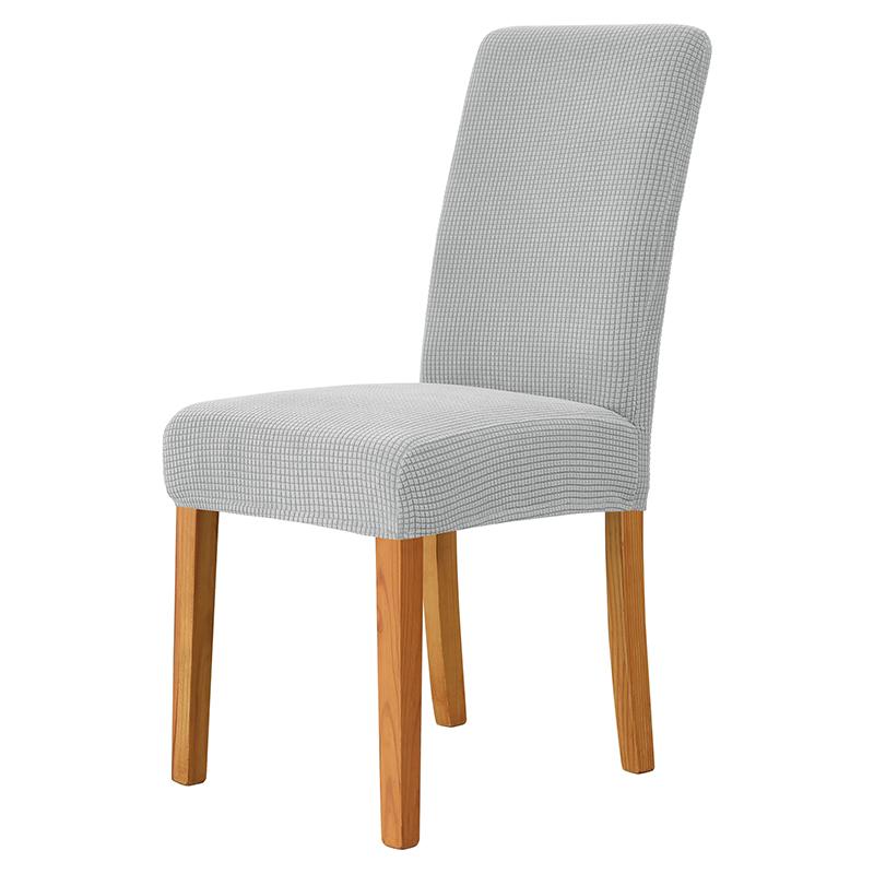 Light Gray Thick Gray Checkered Chair Cover