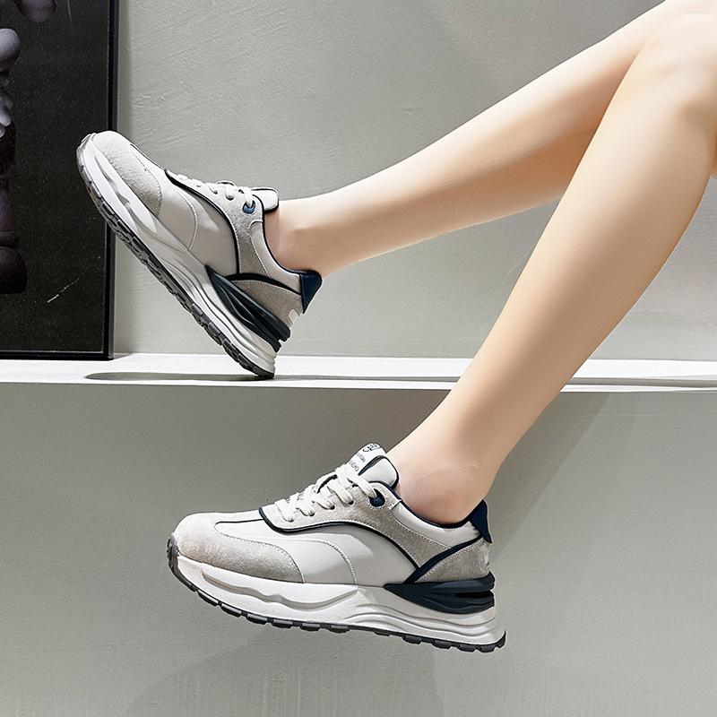Новые толстоподошвенные, увеличивающие рост, универсальные, ретро кроссовки для папы, повседневные спортивные женские туфли