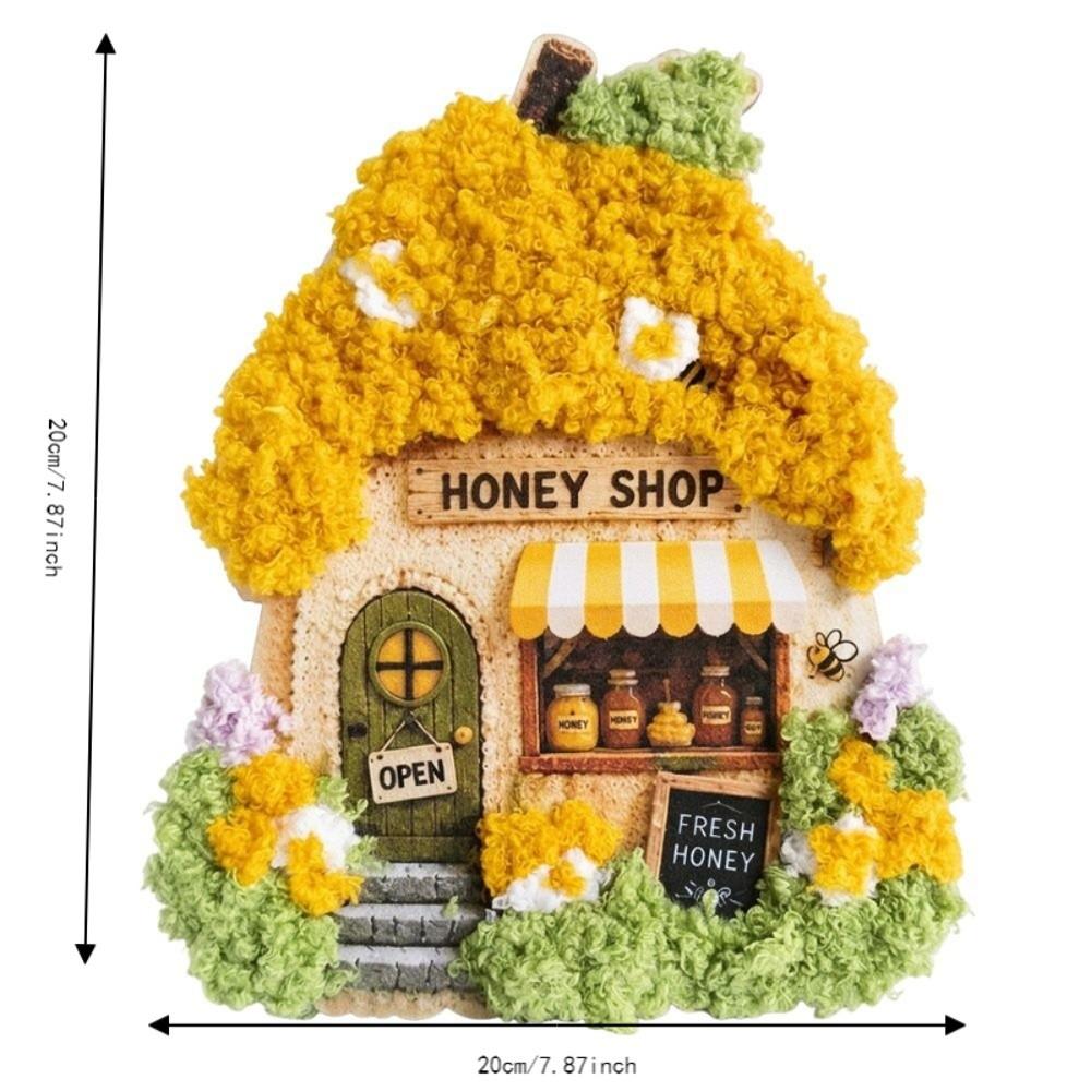 DIY Village 3D Fabric Poke Art Kit Floral Mushroom Cottage Craft Set for Adult Beginner Handmade