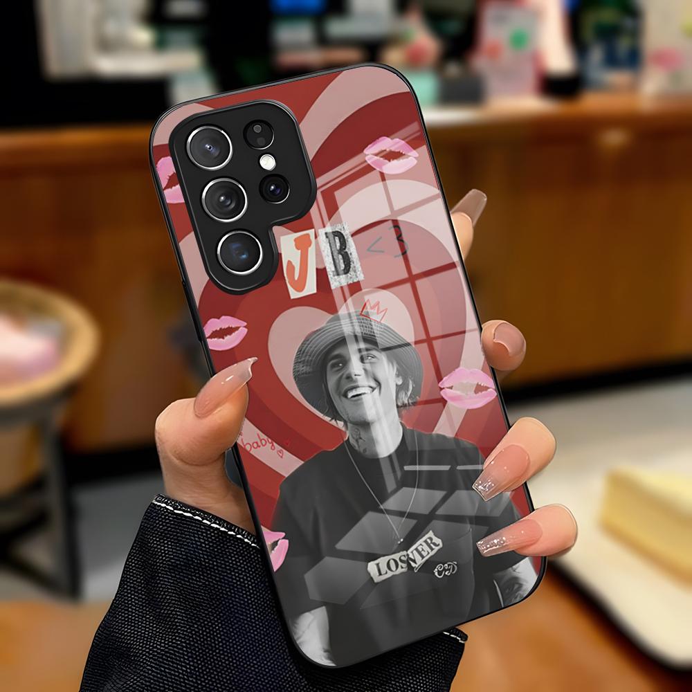 Чехол для телефона с изображением певца J-Justin B-Bieber для Samsung S26 S25 Plus S20 S20 Plus S22 Ultra S23 FE S21 Plus S21 Ultra Стеклянная крышка