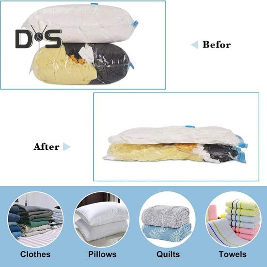Прозрачный вакуумный мешок для хранения, влагонепроницаемый, многоразовый, складной, сжатый, утолщенный, вакуумный мешок, органайзер для одежды, одеял
