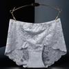 Сексуальное кружевное нижнее белье для женщин больших размеров с высокой талией, треугольные прозрачные полые трусики для подтяжки ягодиц и живота