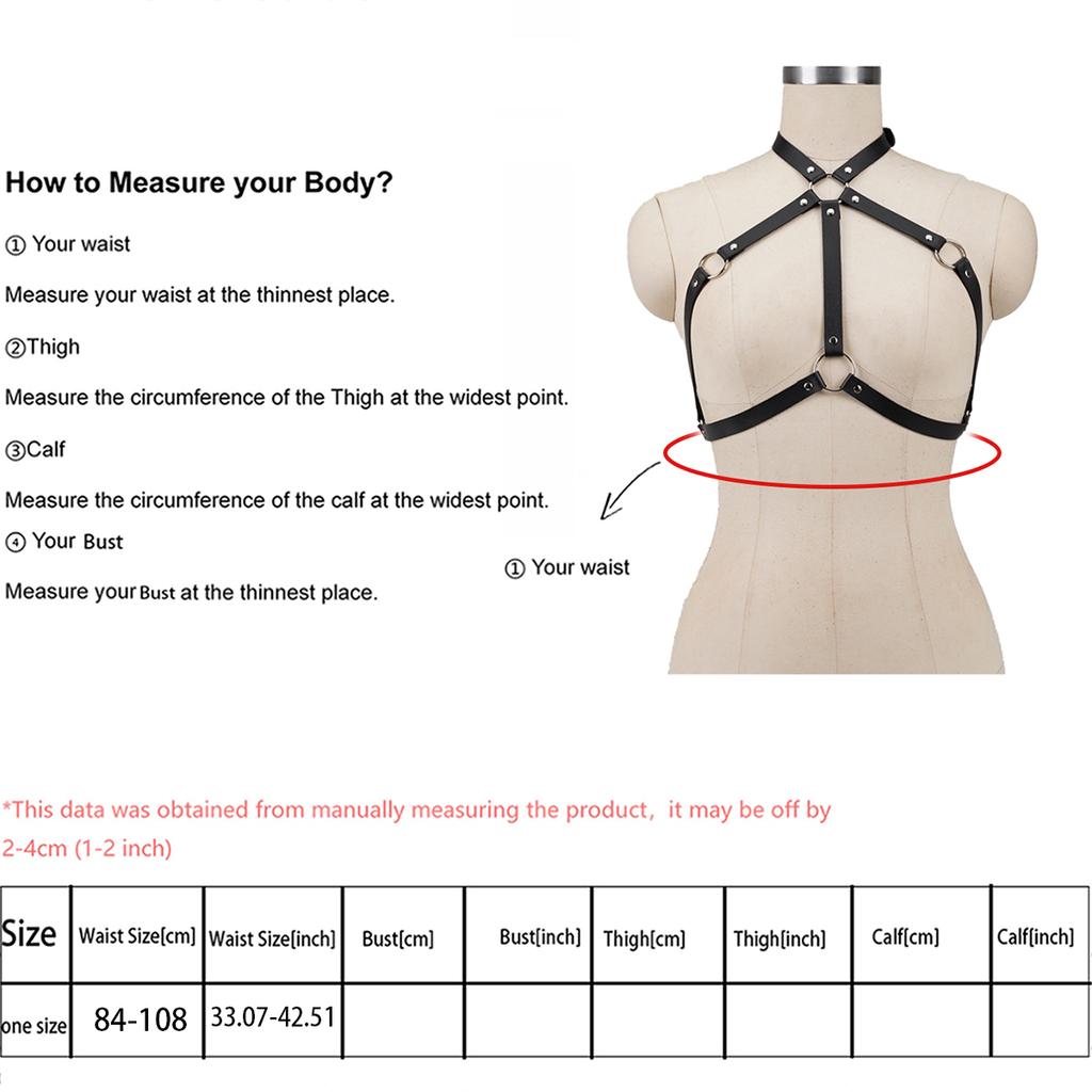 Модный ремень-портупея Корсет-портупея Кожаное нижнее белье Бондаж-белье Портупея для тела Одежда Готические подтяжки для женщин