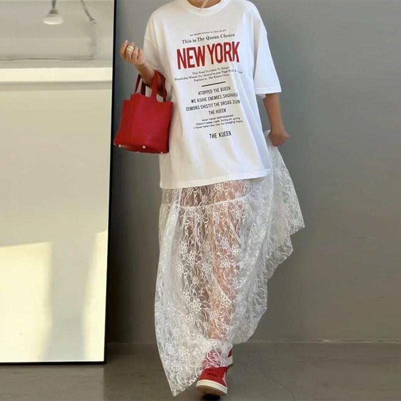 Юбка из кружевного жаккарда, прозрачная, женская, летняя, новая, с высокой талией, сексуальная, повседневная, длинная, юбка 2025 года, уличная мода, белая макси-юбка