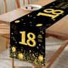 Черный Золотой День Рождения Дорожка На Стол Баннер С Днем Рождения Украшения Вечеринки 18th 30th 40th 50th 60th День Рождения Украшение Стола