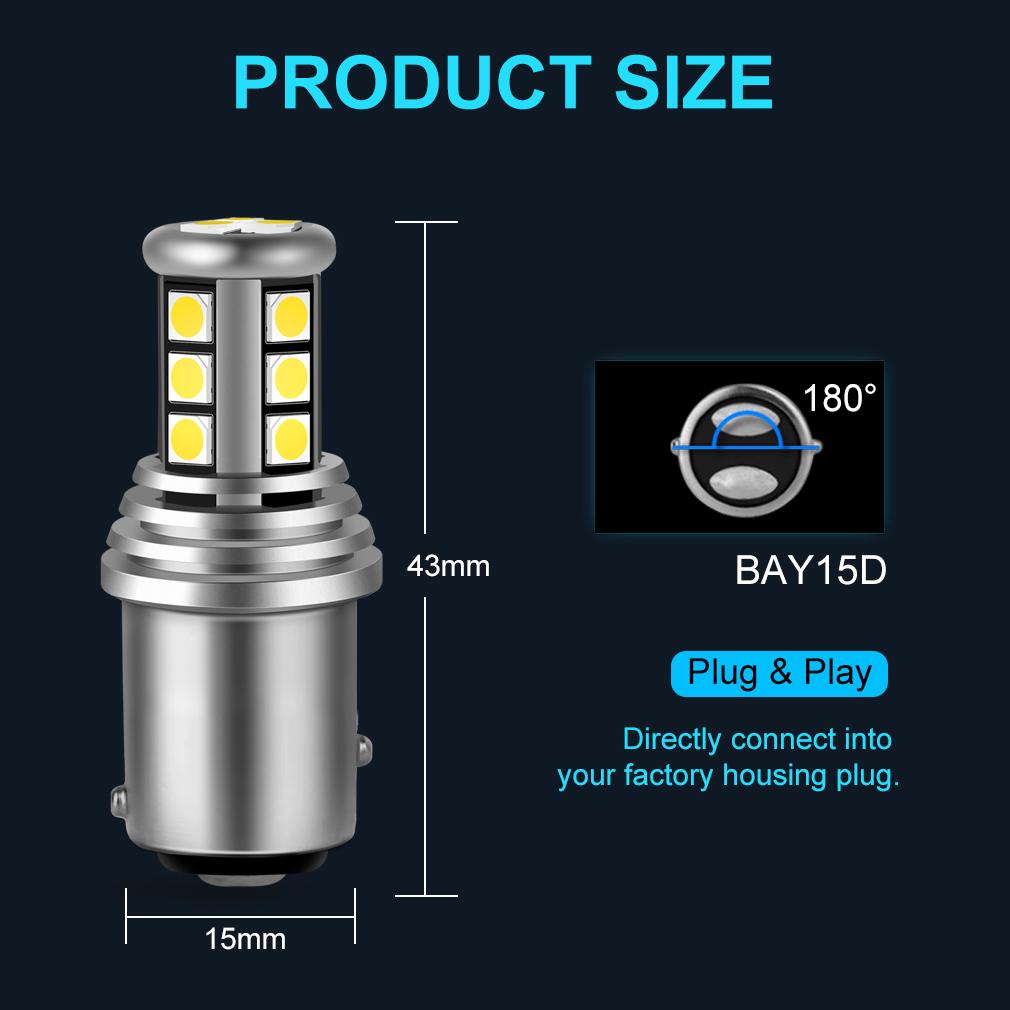 1Pc 1400LM 1157 BAY15D Led P21/5W Led Bulb P21 5W Car Signal Light Brake Reverse Parking DRL Lamp 12V Auto White Red Yellow Light Blue