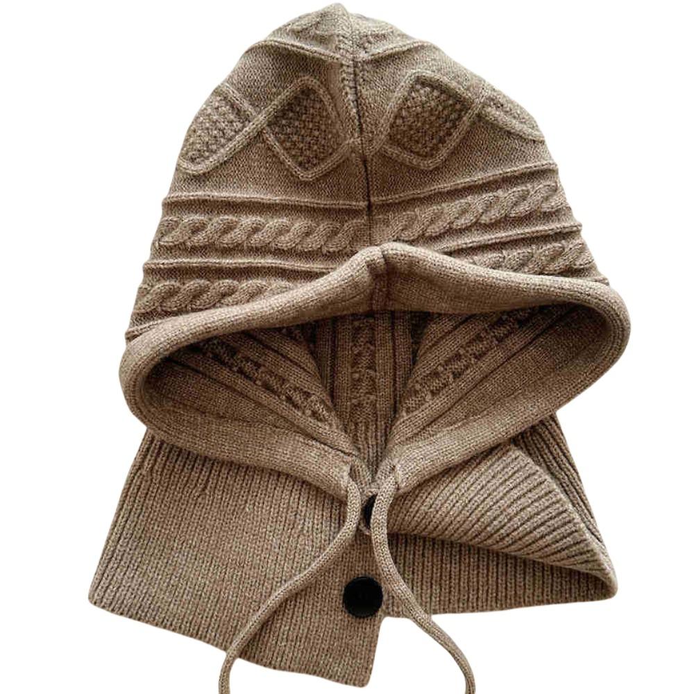 Thickened Knitted Neckerchief Hood Pullover Cap Beanies Hat Winter Balaclavas Cap Riding