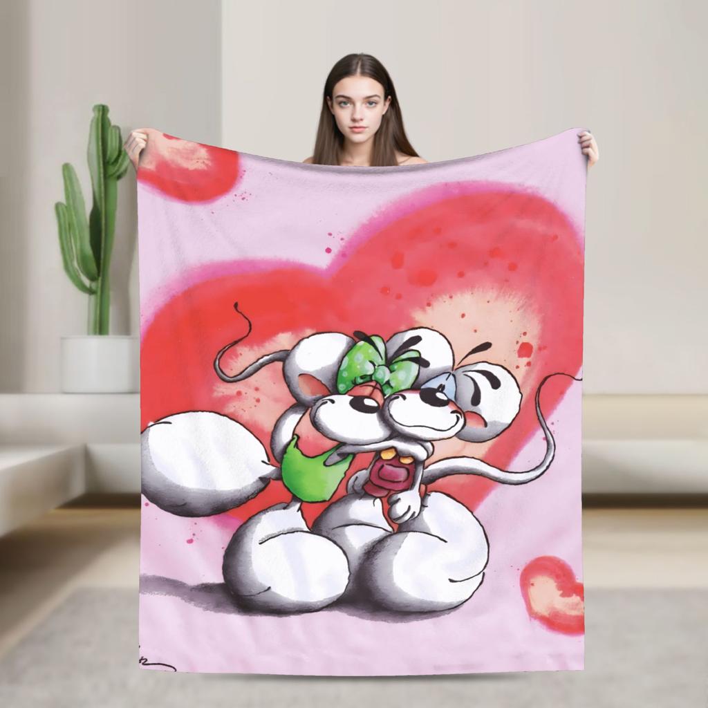 Diddl Cartoon (8) Blanket Quality Super Soft Throw Blanket Winter Airplane Travel Living Room Fluffy Bedspread