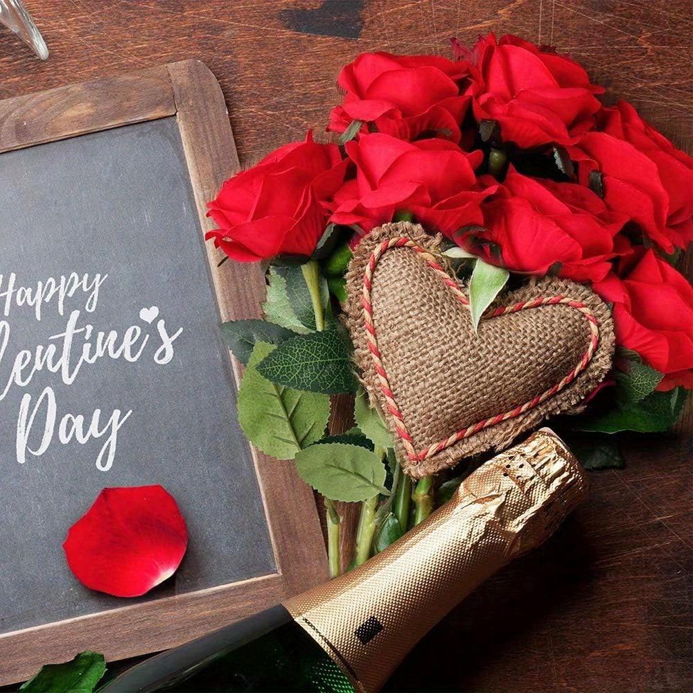 1 шт. День Святого Валентина Свадебное украшение Районные цветы Реалистичный букет роз с длинными стеблями для домашнего свадебного украшения вечеринки,