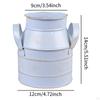 Floral Bucket Flower Vase Iron Planter Milk Can Jug for Patio Home Table Centerpieces