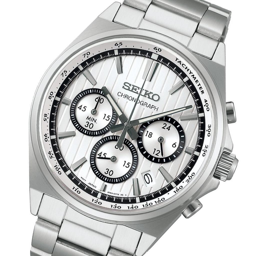 SEIKO SELECTION Мужские кварцевые часы-хронограф SBTR031, стильный серебристый циферблат, водозащита 10 Бар, прецизионный тахиметр, нержавеющая сталь, Япония