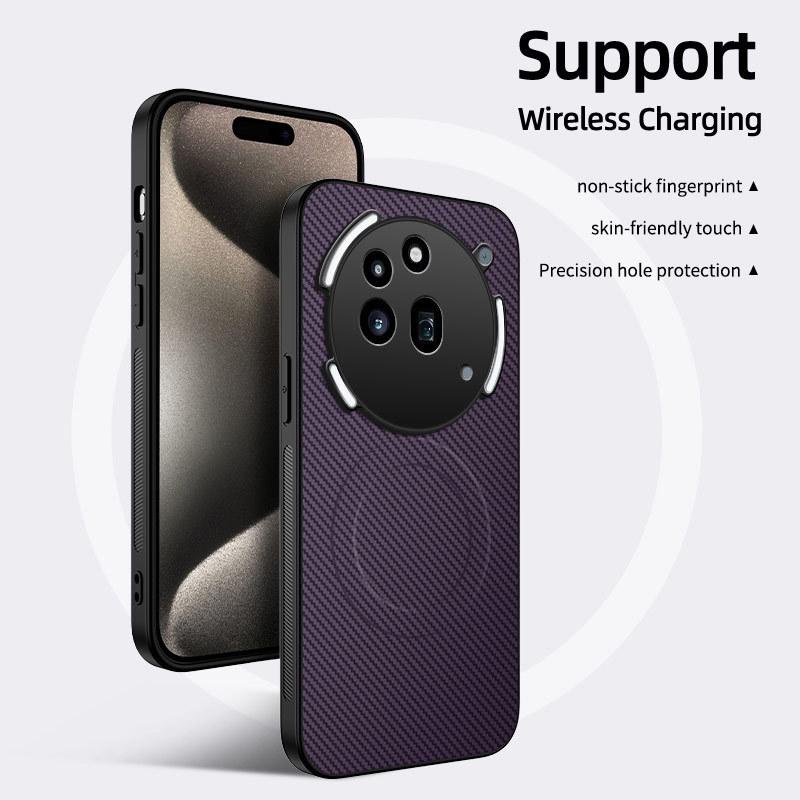Применимый Чехол Nothing Phone 3APro Роскошный Магнитный Защитный Чехол из Кожи с Текстурой Волокна
