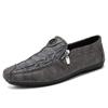 Fashion Men's Shoes Fashion Zippered Casual Leather Shoes Luxury Soft Soled Driving Shoes Designer Loafers Men Leather Half Slippers