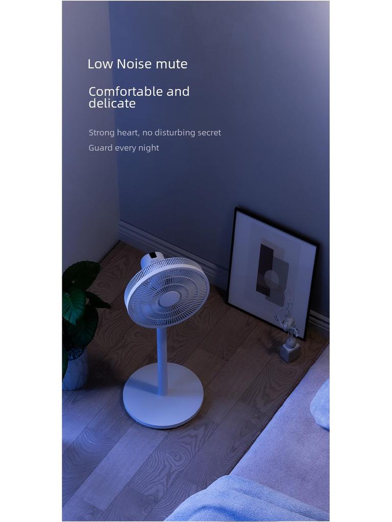 3-Speed Household Electric Fan for Table/Floor Use with Remote Control, Timer, 8m Air Supply, Quiet Operation, and Energy Efficient PP Oscillation.