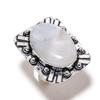 Moonstone Gemstone Handmade 925 Sterling Silver Gift Jewelry Ring Size 10 n3K29