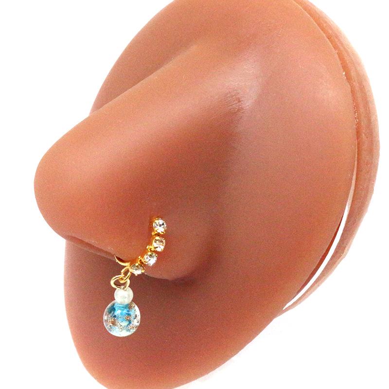 Gaby Cat Head Nose Stud with Butterfly, Five-Star, and Crown Designs - Piercing Jewelry