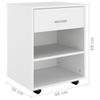 VidaXL Armoire à roulettes Blanc 46x36x59 cm Aggloméré