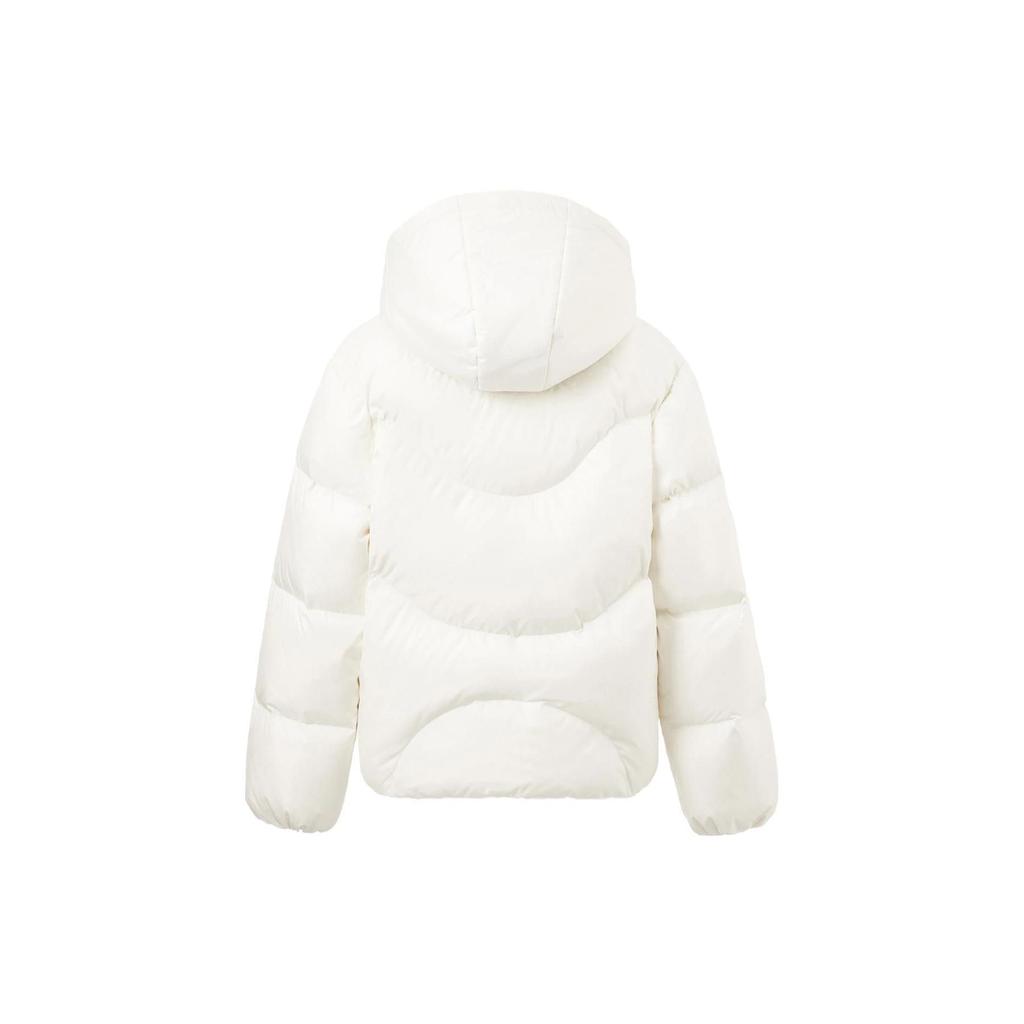 Li Ning Sports Lifestyle Series однотонная короткая куртка с капюшоном женская верхняя одежда Off-White AYMT110-1