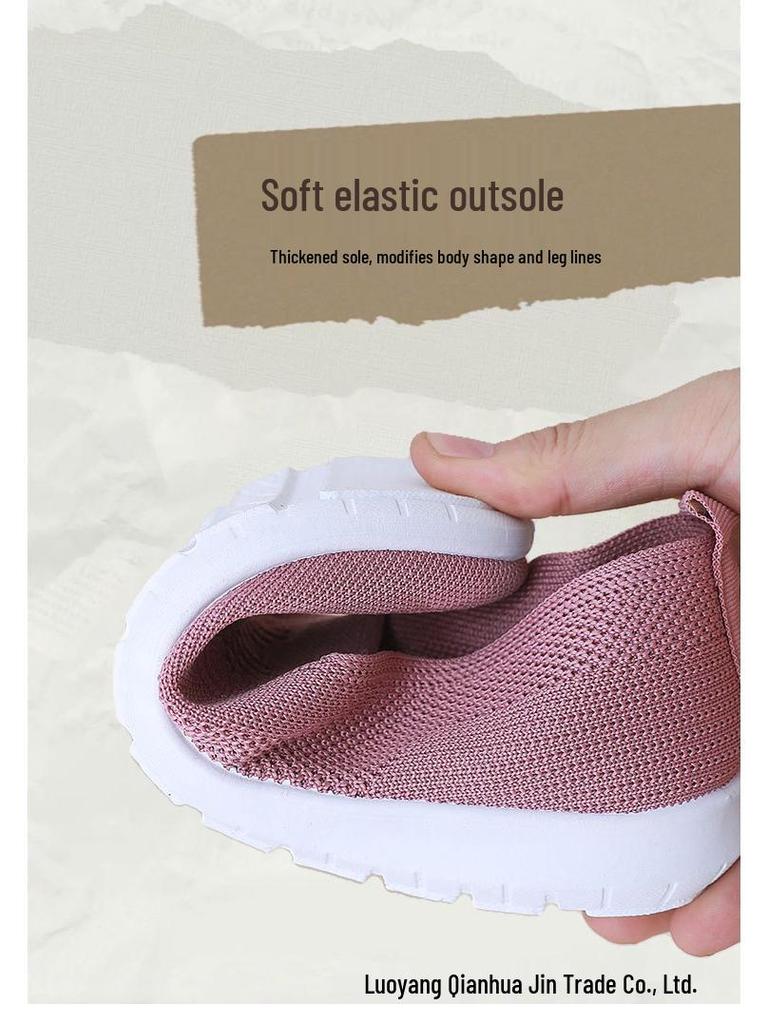 Женские дышащие слипоны из материала Flyknit, больших размеров, в повседневном весеннем стиле