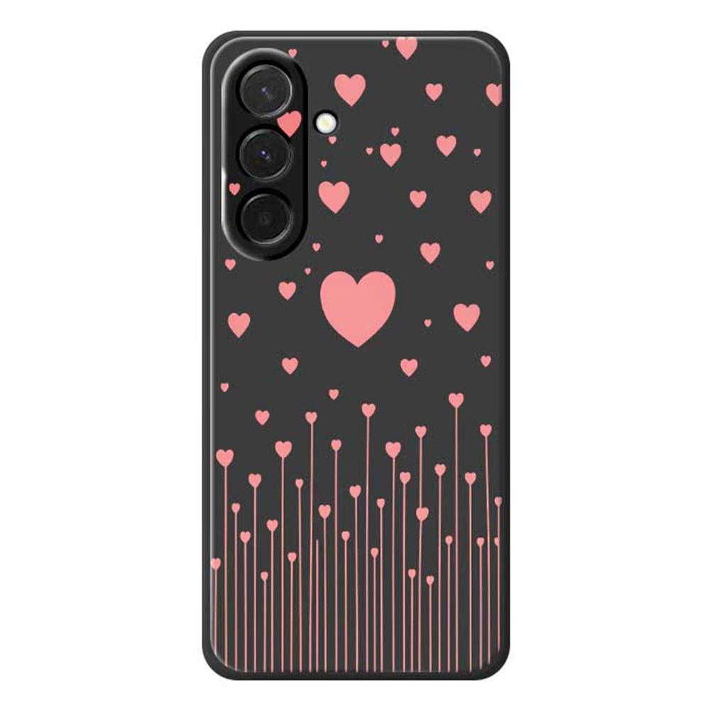 For Samsung Galaxy A36 5G Case Pink Love Pattern Printing Straight Edge TPU Phone Back Cover