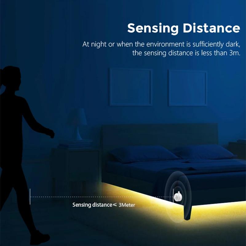 PIR Motion Sensor Bedside Decor Lamp COB LED 12V COB Led Strip Tiras De Luces Led Christmas Lights Ribbon Rope Light Bathroom