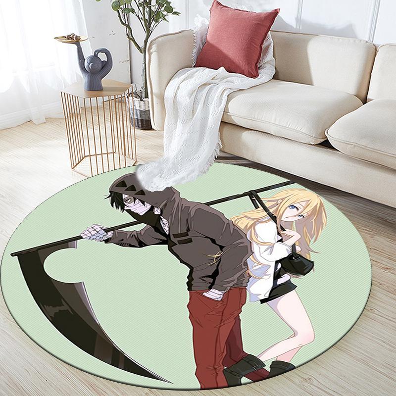 Angels of Death Round Area Rug,Carpet Rug for Living Room Bedroom Sofa Playroom Decor,Non-slip Floor Mat
