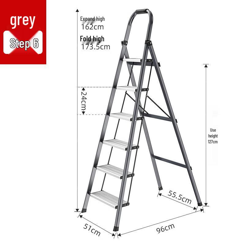 Four-Step Folding Telescopic A-Frame Ladder for Indoor Use